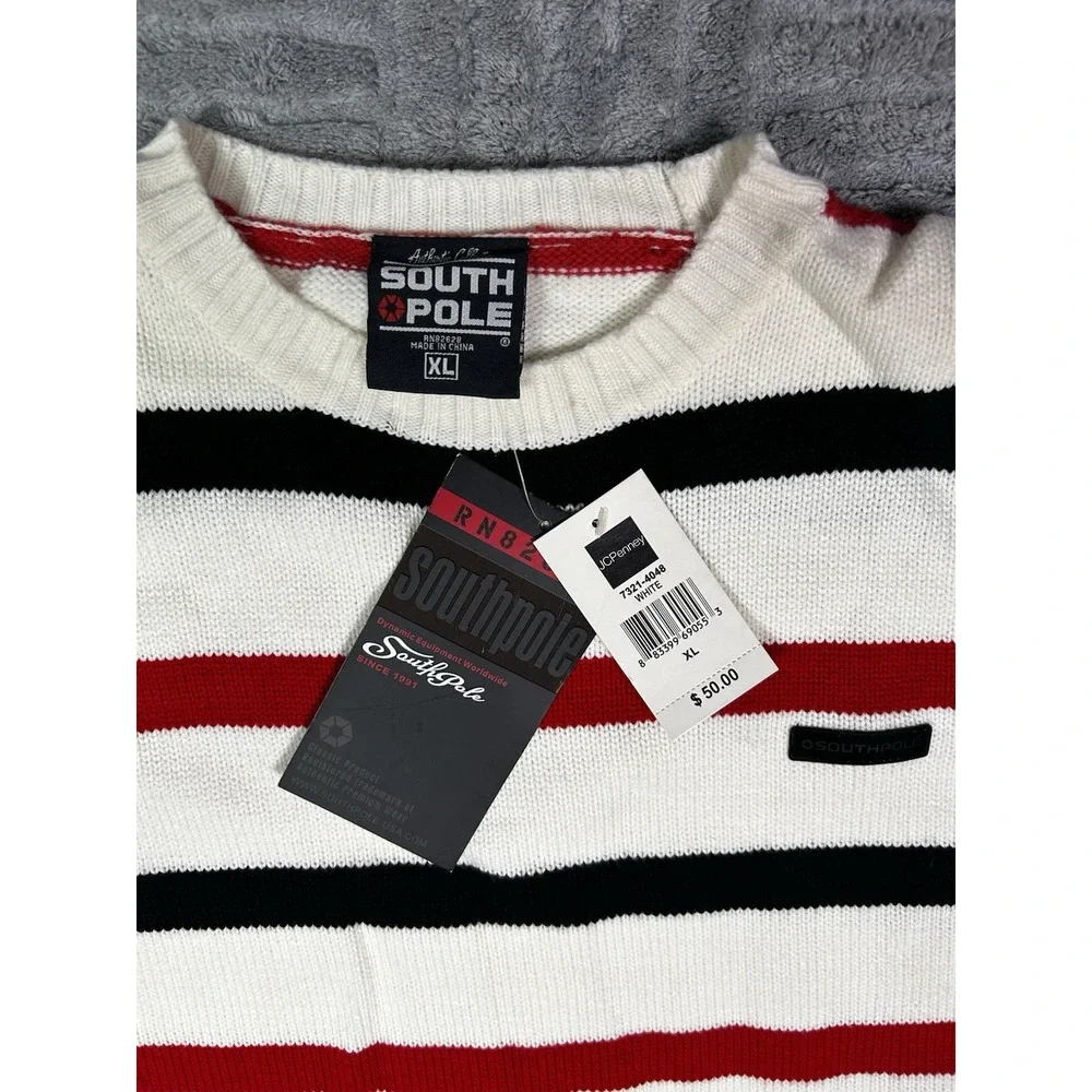 Southpole Striped Men's Size XL Knit Long Sleeve Pullover Sweater‎ NWT